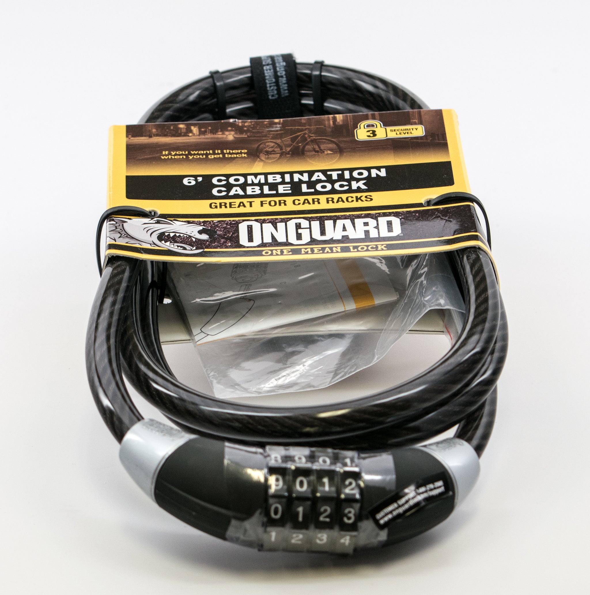 Cable Lock On Racks Combination Cable Lock 6' long - Yakups® RV Kayak, Bike, & Boards ...